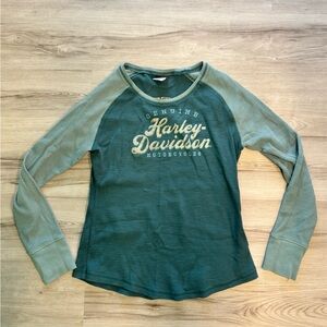 Harley-Davidson Teal Long Sleeve Shirt